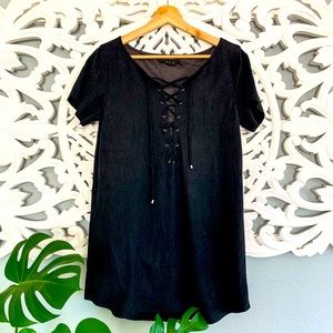 Faux Suede Shift Dress